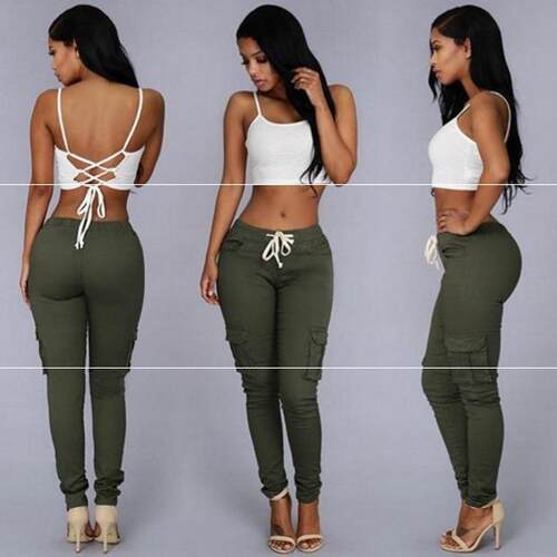 Fashion elastic trousers jeans women ladies pa