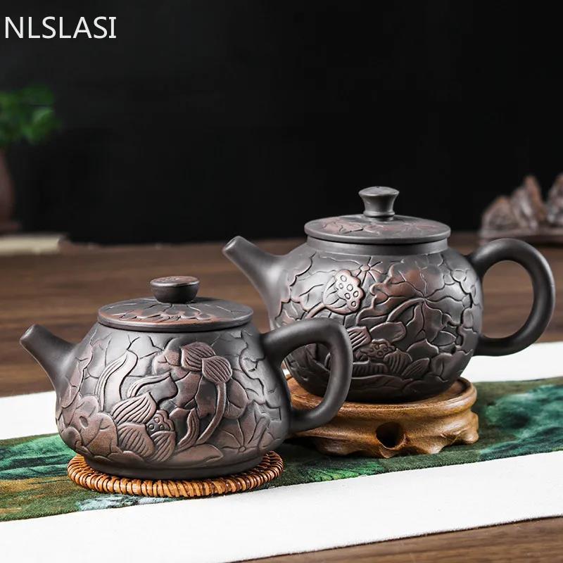 1pc Yixing Tea Pot Purple Clay Teapots Beauty Kettle Black跨
