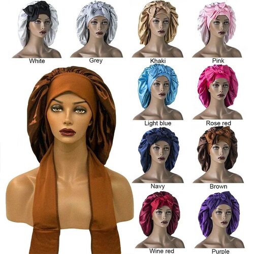 Soft Women Nightcap Nuit Silk Sleeping Night Cap Bonnets Spa