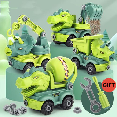 Transport Vehicles Excavators Dinosaurs Construction Toys跨