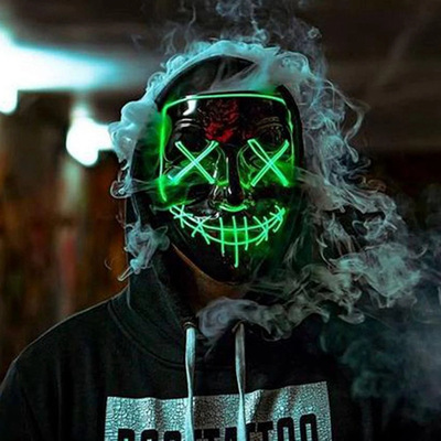 LED Halloween Mask Luminous Glow In The Dark Mascaras Hallow