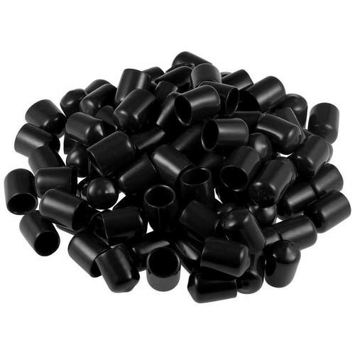 50PCS Black Vinyl Rubber Round End Cap PVC Plastic Cable跨境