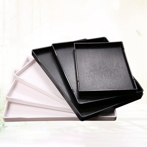 Black White Rectangular Hotel Melamine Tray Water Cup Tea跨