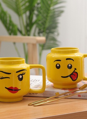 Friends Coffee Mugs Ceramic Cup Mugs Smiling Expression Face