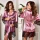 Satin Autumn Silk Lace Robe Lingerie Babydoll Dress Clothes