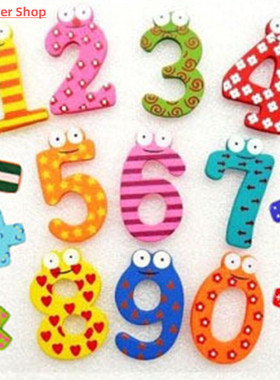 Number Wooden Fridge Magnets Refrigerator Magnets Souvenir B