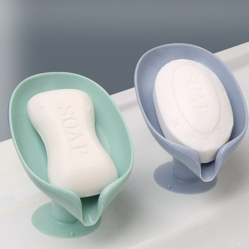 Soap dish Leaf Soap Box Drain Soap Holder Bathroom Shower跨