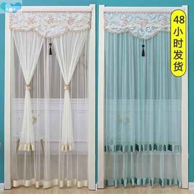 Screen curtain anti-mosquito door lace embroidery纱帘防蚊门1