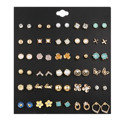 Mixed Earrings Set Earrings for Women Girls Ear Studs 耳钉