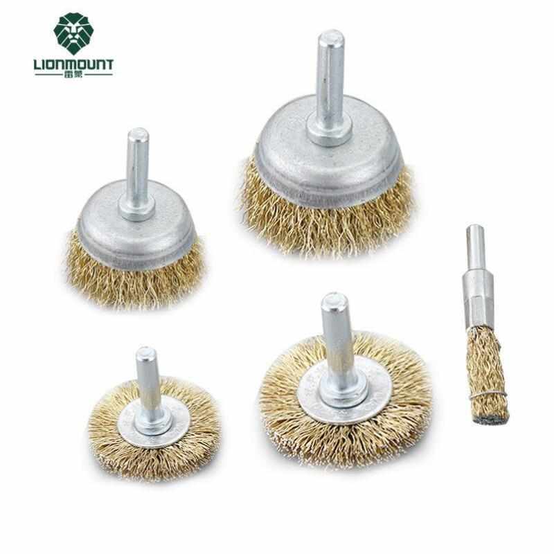 雷蒙钢丝刷圆柄带杆打磨除锈抛光去毛刺钢丝轮电磨机打磨钢刷头5