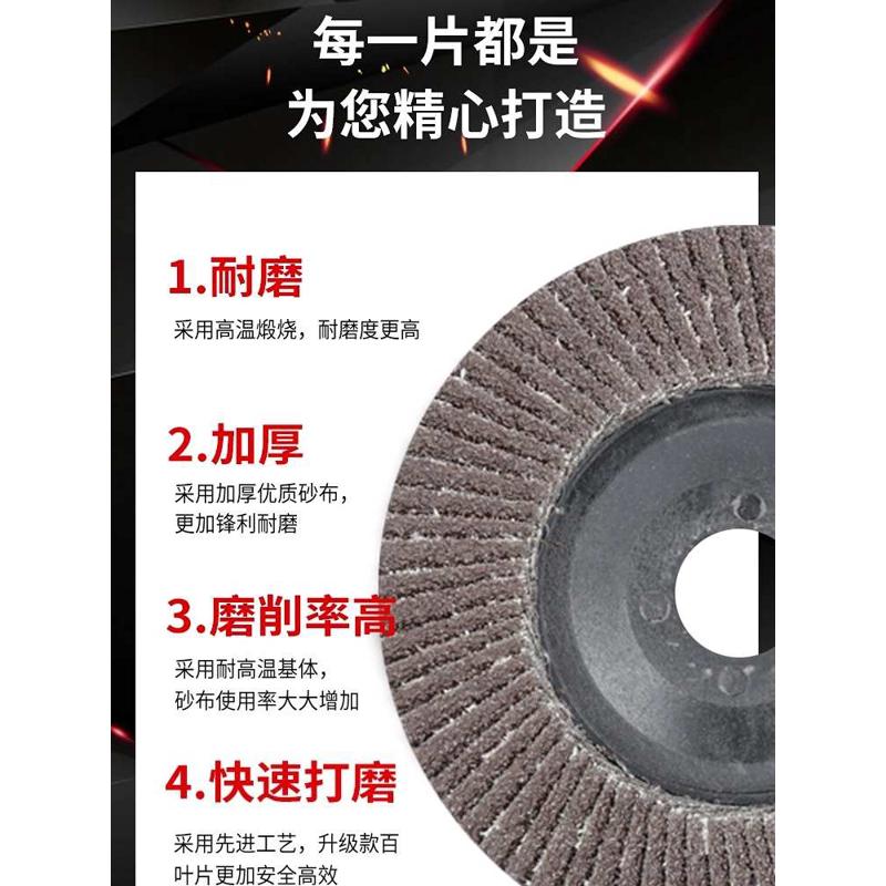 金属木头打磨片抛光百叶片铸铁磨光角磨机不锈钢刺去毛轮百页除锈