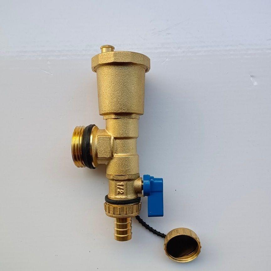 全铜地暖分水器自动放气排气阀地热排水阀暖气泄水放水阀1寸尾件