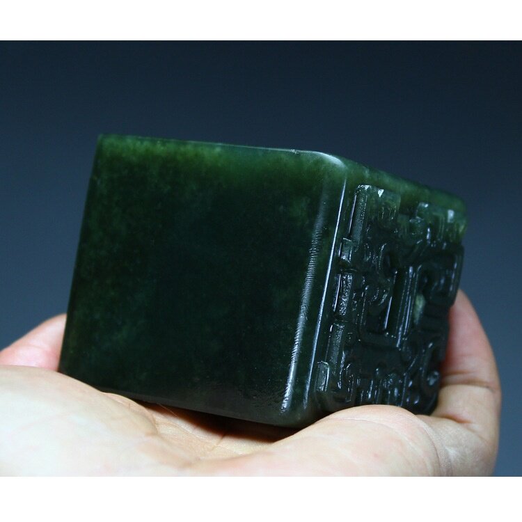 定制摆件5*7cm/丹东墨绿冻石印章篆刻石寿山青田闲章厂家直销