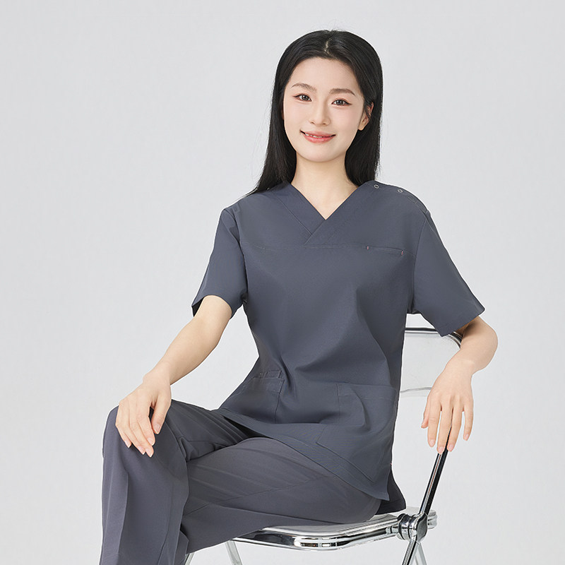 弹力洗手衣男女短袖薄款牙科口腔宠物医院手术室刷手服夏季工作服