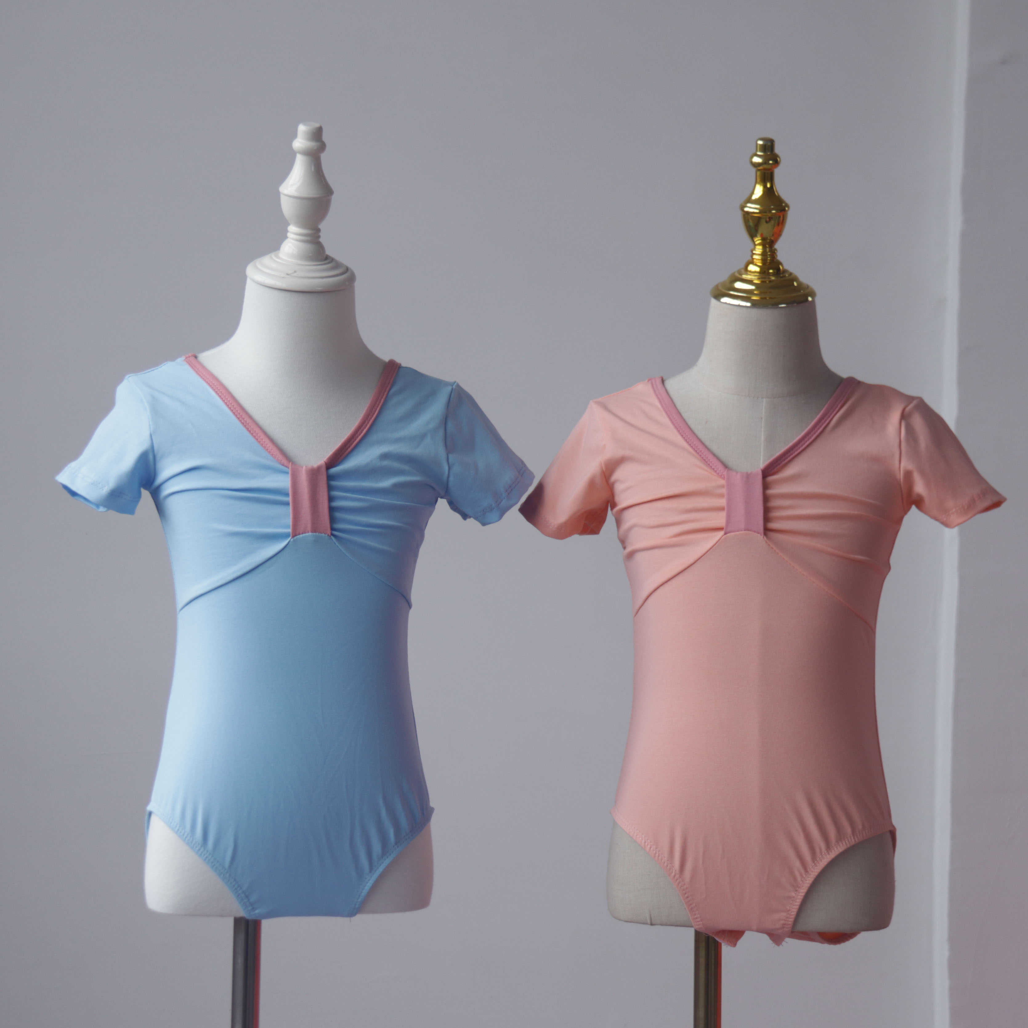 儿童舞蹈服女童练功服夏季短袖跳舞衣服中国舞连体服民族舞练舞服