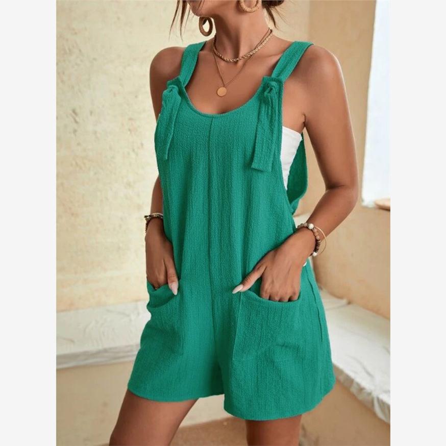 Strap shorts jumpsuit欧美女装夏季新款休闲时尚背带短裤连体裤