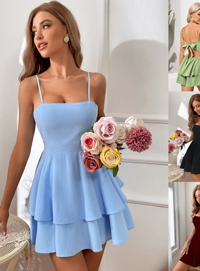 2023 women fashion ins style backless bow strap skirt dress