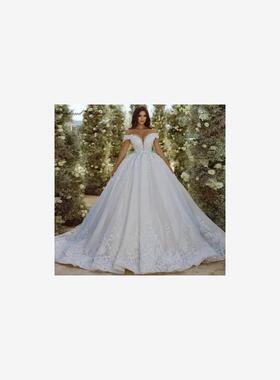 Ball Gown Princess Wedding Dresses Appliques Glamorous Robe