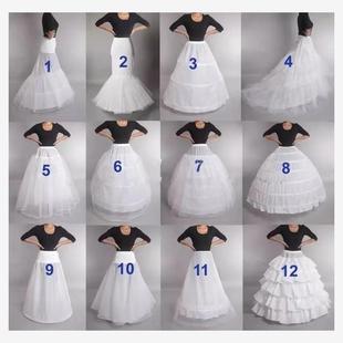 White New 6 Hoops Petticoats Bustle for Ball Gown Wedding
