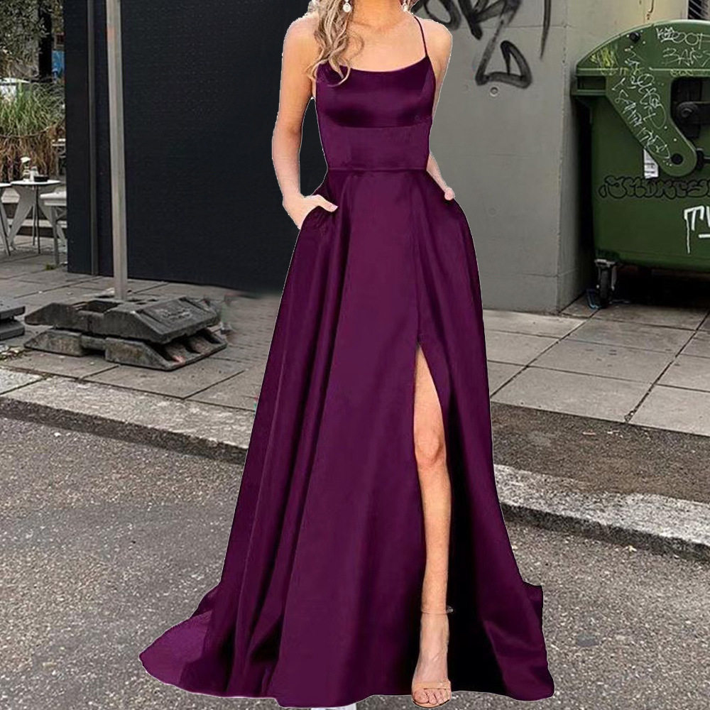 Bridesmaid Dresses2024夏季女长裙显瘦露肩闺蜜时尚伴娘团晚礼服