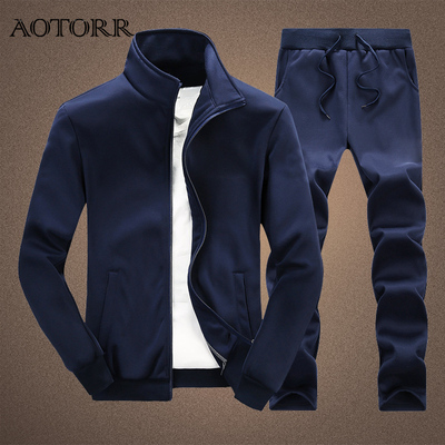 Casual Men's Sportswear Zipper Sweatsuit Brand Clothing