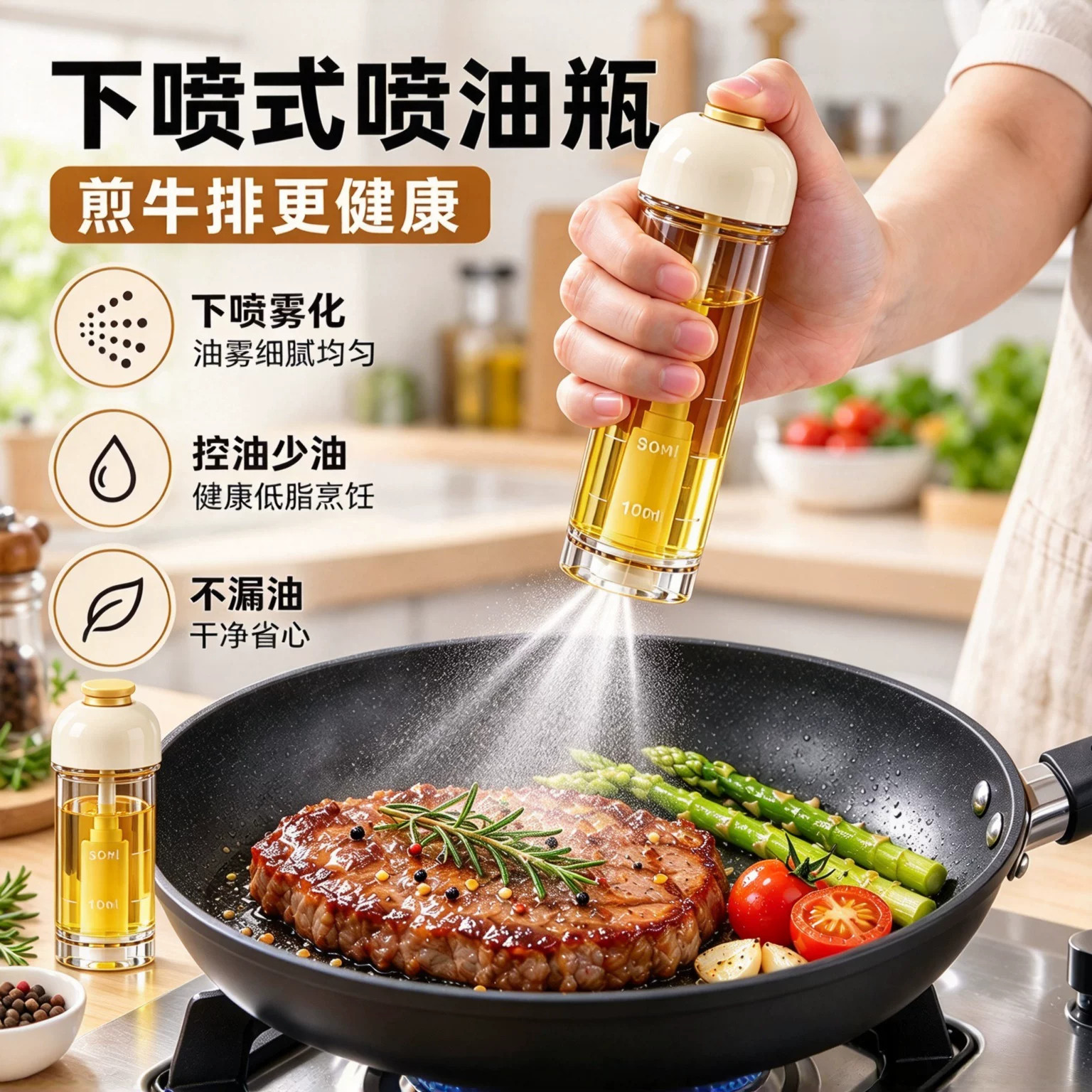 垂直下喷喷油壶100ml家用减脂