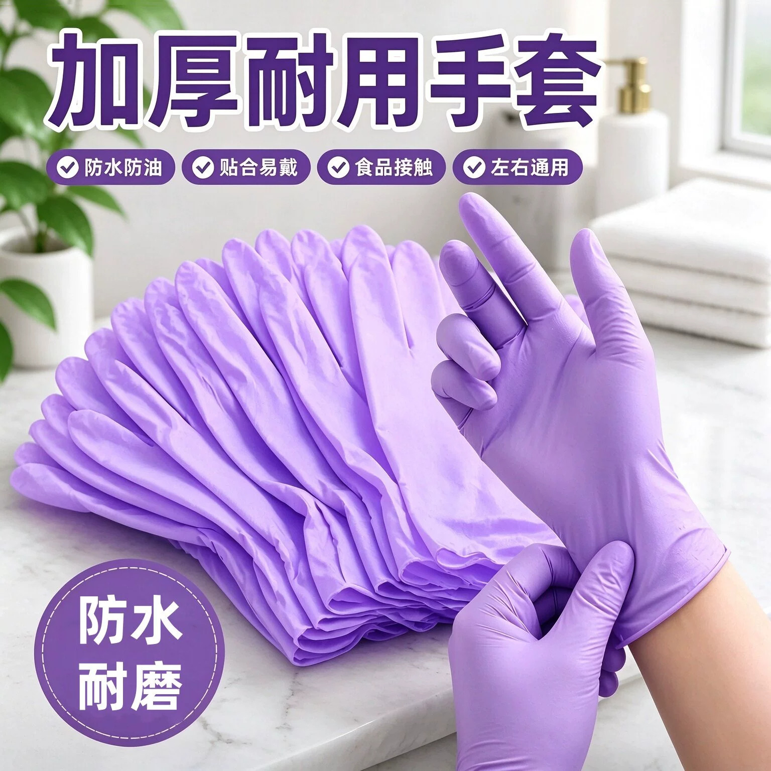 丁腈一次性防水洗碗手套