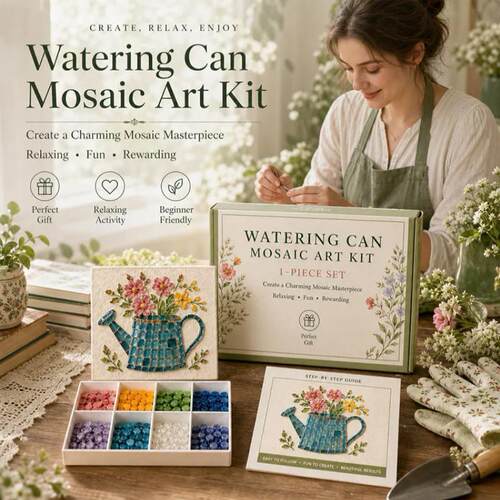 新品 Watering Can Mosaic Art Kit 马赛克手工套装