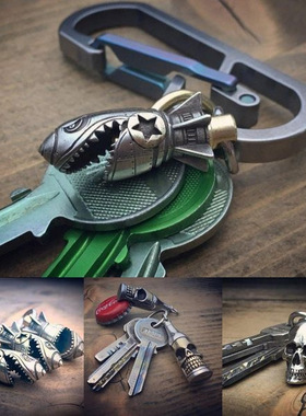 新品树脂Shark Rocket Bomb Keychain鲨鱼火箭炸弹钥匙扣