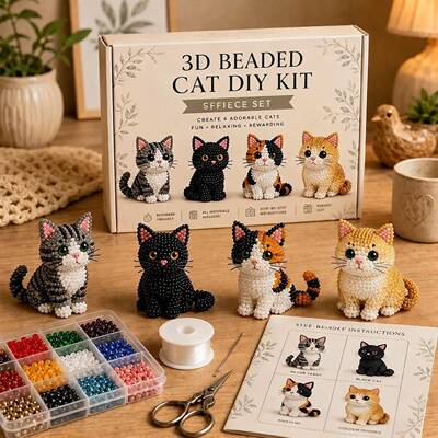 爆款3D串珠猫咪DIY手工套装