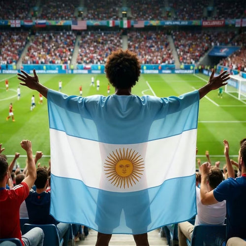 阿根延Argentina Flag Cape Cloak带袖可穿戴旗帜经典旗帜世界杯