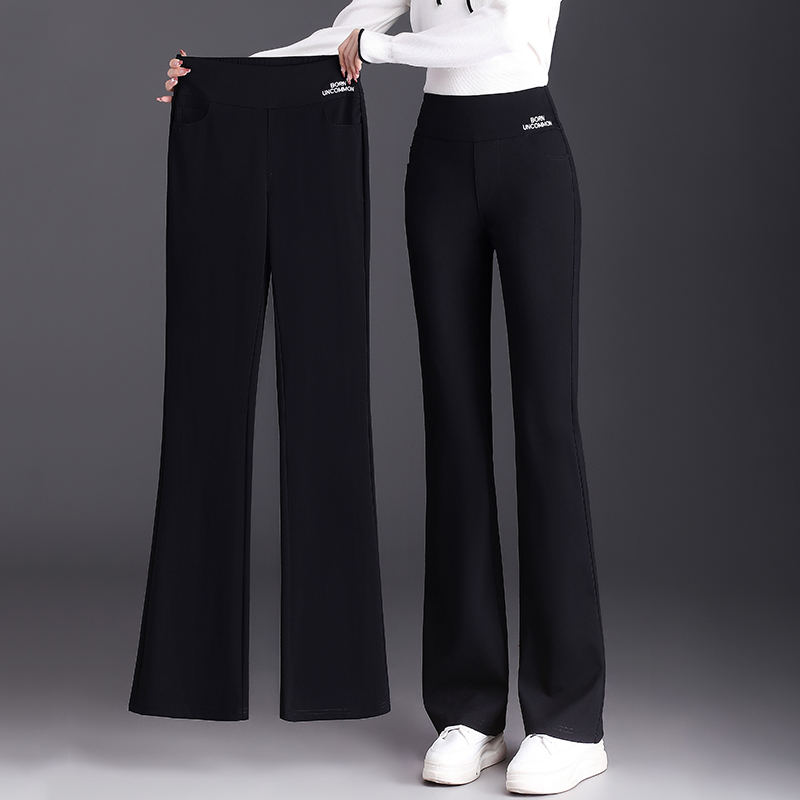 微喇叭阔腿裤女春秋高腰显瘦休闲