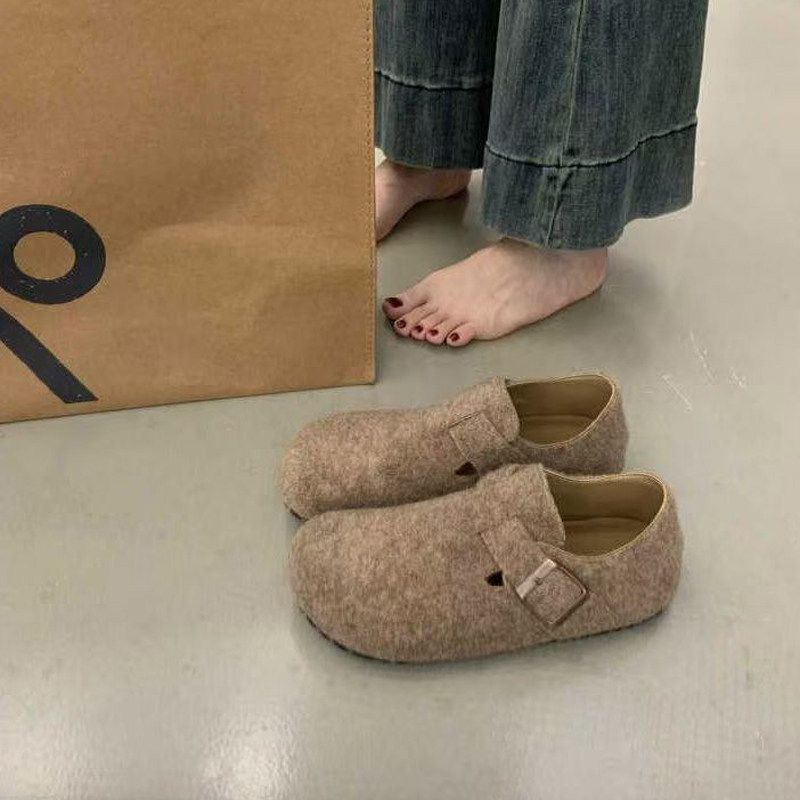 全包勃肯鞋女2026早秋新款爆款薄款软底一脚蹬百搭休闲豆豆鞋单鞋