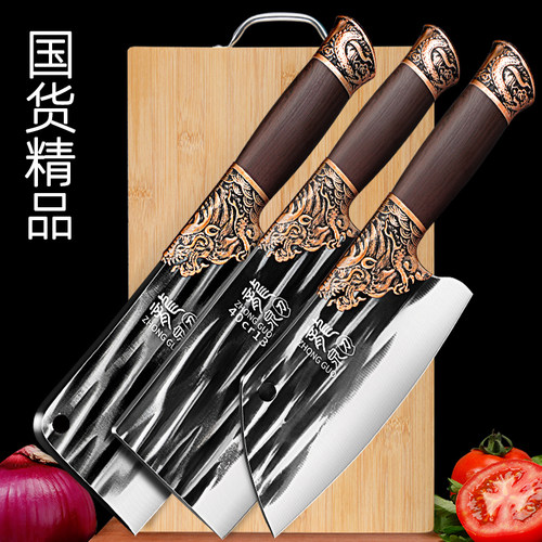 龙泉锻造锻打菜刀家用斩切两用刀