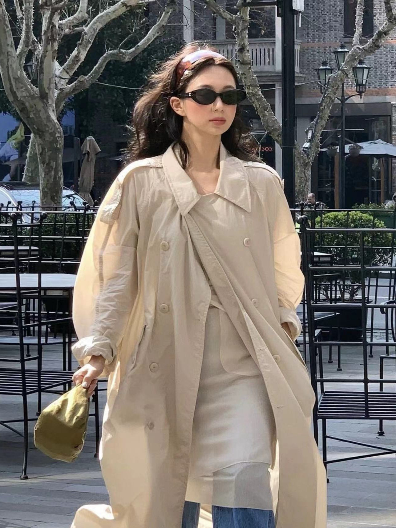 2025新款韩版宽松休闲百搭中长款风衣防晒外套女