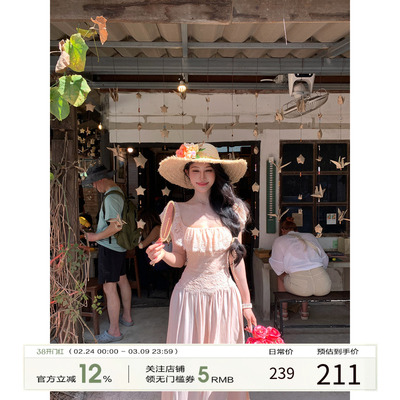 牛牛【树上春树】法式清新纯欲甜美蕾丝拼接连衣裙N26Q30518