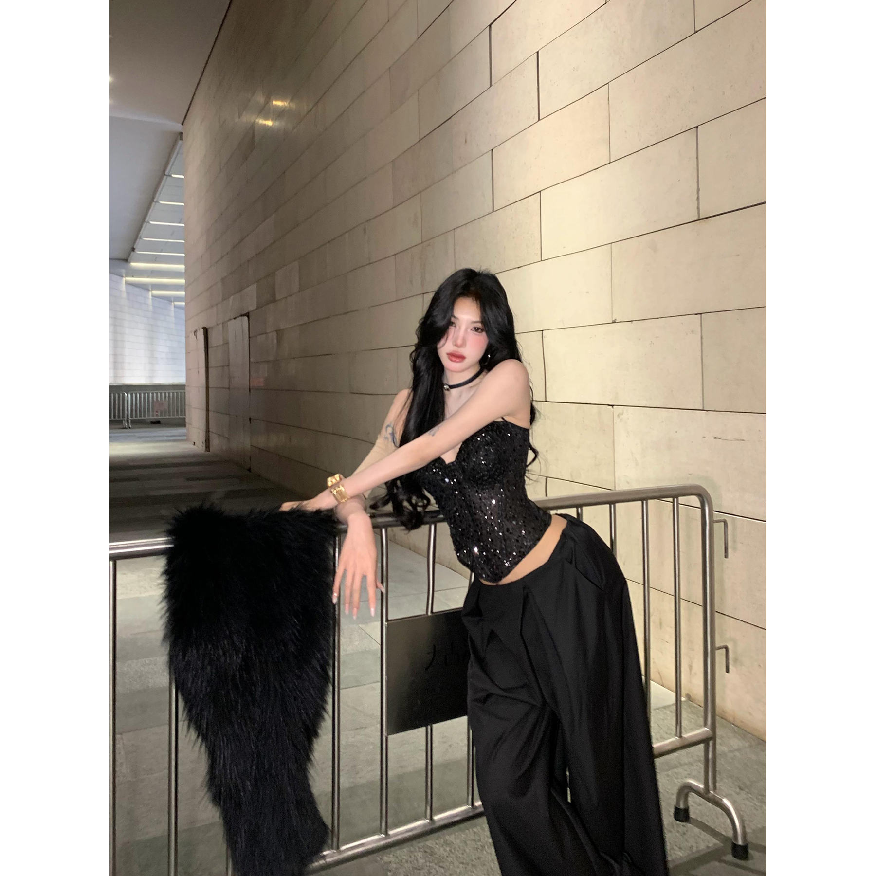 牛牛【黑曜石】法式轻奢性感辣妹气质鱼骨胸衣N25B30245