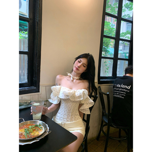 辣妹雪纺鱼骨胸衣露肩背心 波点抹胸上衣女2025秋季 牛了牛了 法式