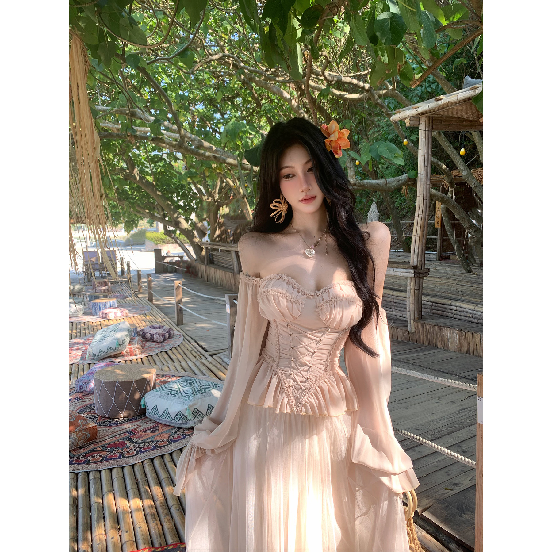 牛了牛了 法式抹胸上衣女2026早春新款雪纺鱼骨胸衣性感吊带背心,女装/女士精品,背心吊带,淘宝优惠券,粉丝福利购,淘宝优惠卷