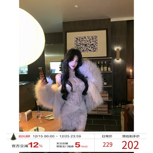 辣妹抹胸包臀裙生日裙子 新款 牛了牛了 蕾丝吊带连衣裙女2025冬季