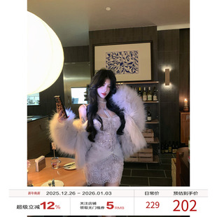辣妹抹胸包臀裙生日裙子 新款 牛了牛了 蕾丝吊带连衣裙女2025冬季