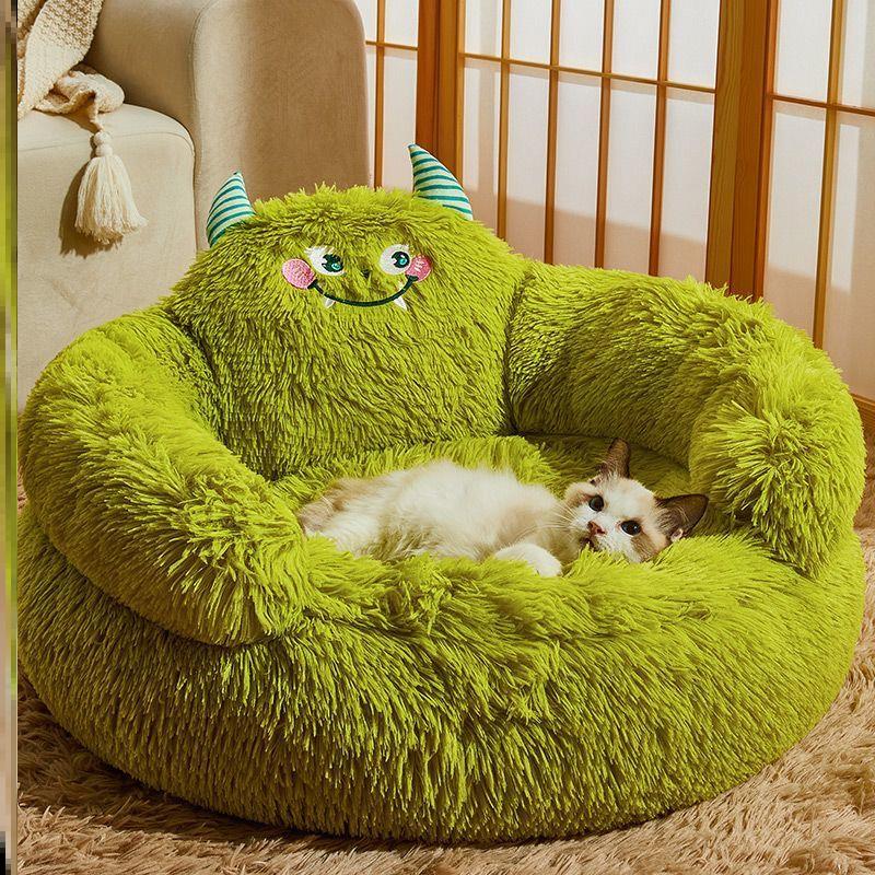 冬季保暖狗窝猫窝宠物窝四季通用小怪兽狗垫子狗狗窝猫咪坐垫沙发