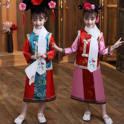 有一个姑娘演出服儿童还珠格格清朝服装女童满族古装摄影宫廷贵妃