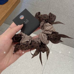 小众设计发饰头饰发绳头绳百搭ins风高级感气质豹纹蝴蝶结发圈