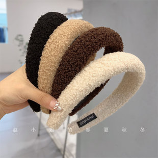 韩国发饰网红头饰秋冬新款 饰品百搭毛绒头箍毛毛泰迪毛高颅顶发箍