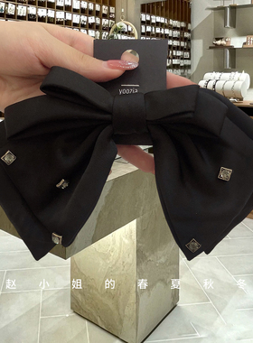 韩国饰品2023新款网红ins风头饰弹簧夹明星黑色蝴蝶结发饰发夹