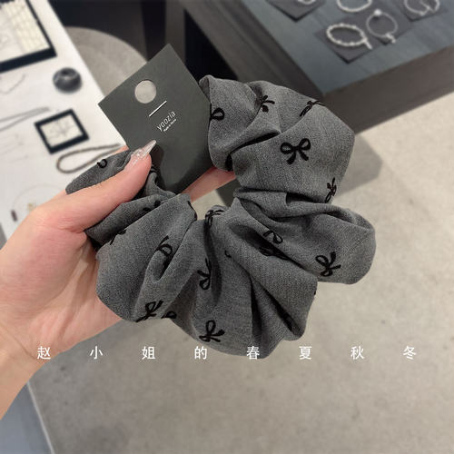 灰色蝴蝶结发圈发绳韩国发饰