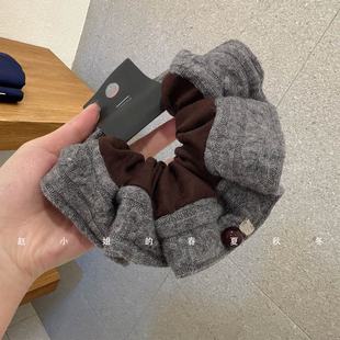 小众设计发饰头饰ins风饰品气质发绳红豆头绳灰色毛线大肠发圈