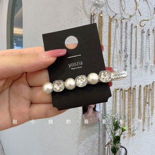 韩国头饰2023新款发饰ins风边夹小众设计气质镶钻高级感珍珠发夹