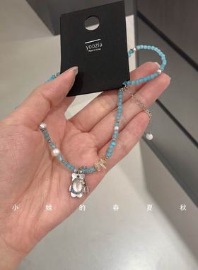 韩国饰品夏日精致串珠小熊项链